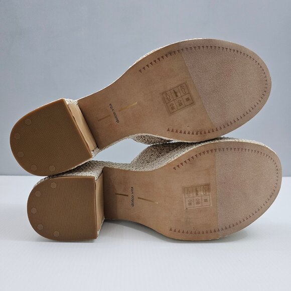 NEW Dolce Vita Ladin Wedge Womens 10 Ivory Cream Woven Platform Sandal Heels - Picture 10 of 12